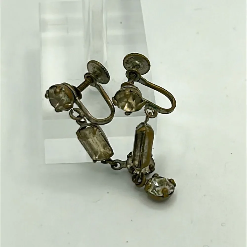 Vintage screw back mcm glam earring set